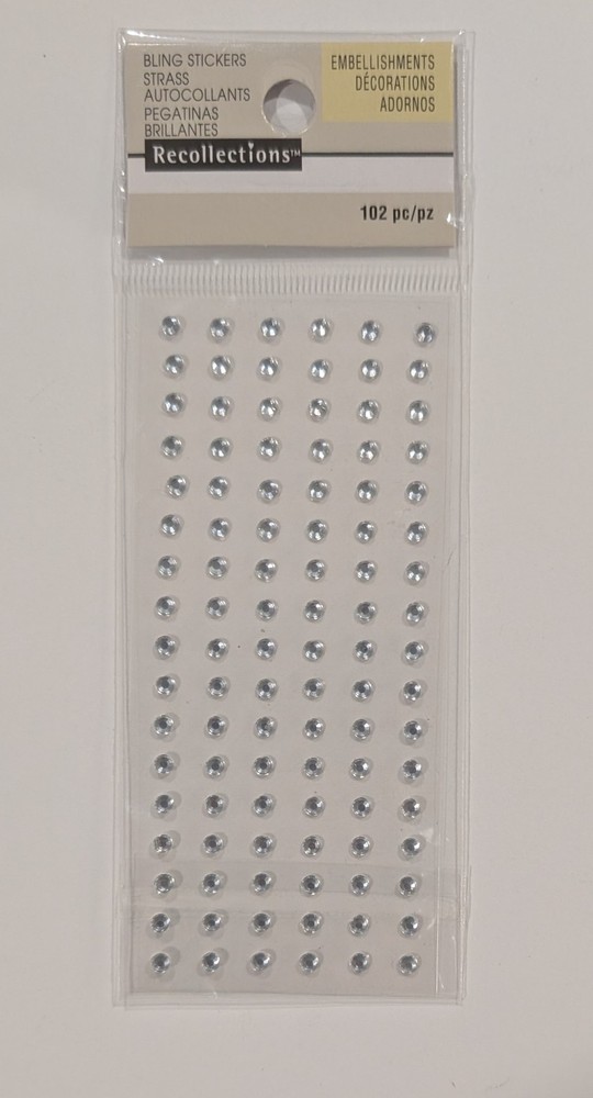 Clear Silver Rhinestones Bling Gems Scrapbooking Stickers By Recollections