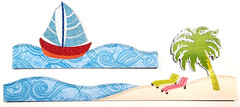 Recollections Beach Sailboat Cardstock Stickers Scrapbooking Ocean Border 4pc