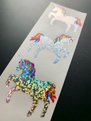 UNICORN PEGASUS HAMBLY HORSE RAINBOW MOD sticker decal prism prismatic GLITTER