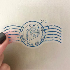 Vintage Passport Stamps Transparent Stickers 60 Pack Passport Travel Stamp Gloss