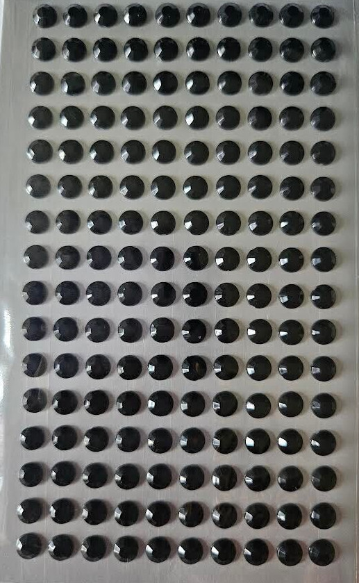 CraftbuddyUS 160pcs x 5mm BLACK Self Adhesive Rhinestone Gems, DIY Craft