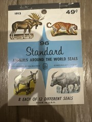 Vtg Lot Seals Dennison & Standard Publishing Dogs Horse Birds Nativity Christmas