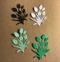 Flower/Plant die cut embellishments 8 pcs choose color 2-1/2′ x 1-3/4