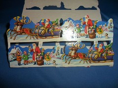 Vintage 12 Santa Scene Stickers 3″ x 1 1/2″ Made in England