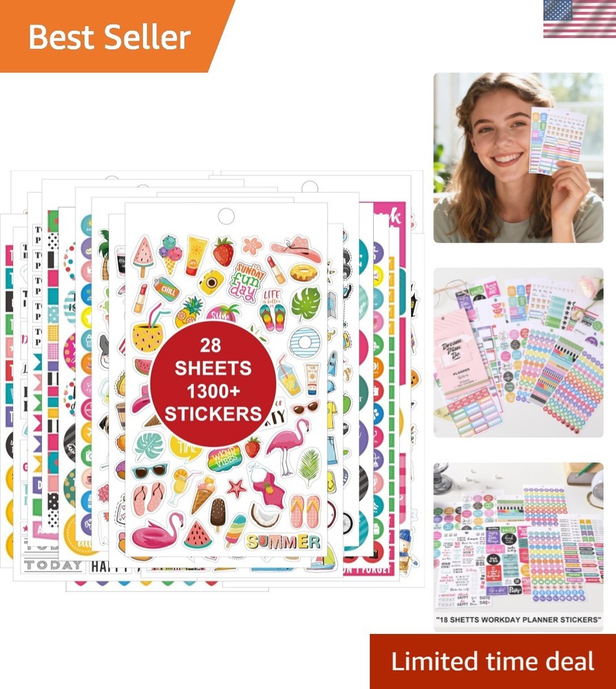 Planner Stickers Pack – 1300+ Unique Planner Stickers on 28 Sheets, The Ultim…