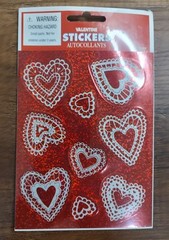 Vintage Stickers Hearts Valentine Sparkle Paper Magic Group New In Pack 1 Sheet