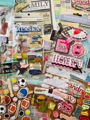 Mixed Lot of 39 Scrapbook Assorted Embellishments + 4 Provo Craft Scissors