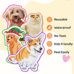 300 Peeking Cats and Dogs Stickers for Kids and Adults, for Crafts and Decor