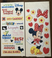 Cute Lot MICKEY MINNIE MOUSE Scrapbook Stickers,Paper, Princess Paper Clips+++