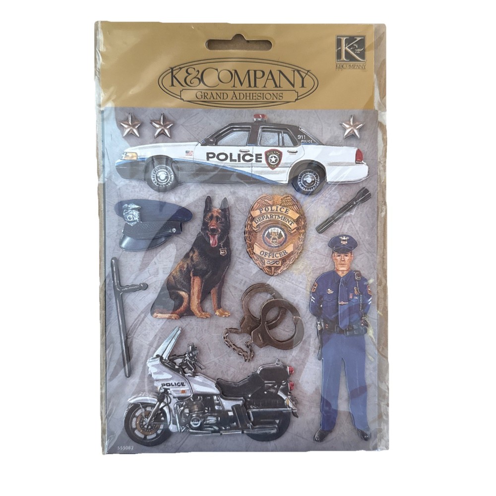 Police Officer K-9 Dog 3D Stickers New Pack Plus Extras K&C Co Scrapbook