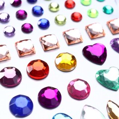 Self-adhesive Sticker Acrylic Rhinestone Jewels Gems Sticker Sheets Mixed Shapes