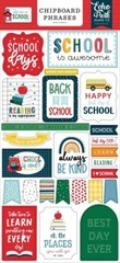 FIRST DAY OF SCHOOL (3) 6″x13″ CHIPBOARD SET Echo Park Accents Phrases Frames