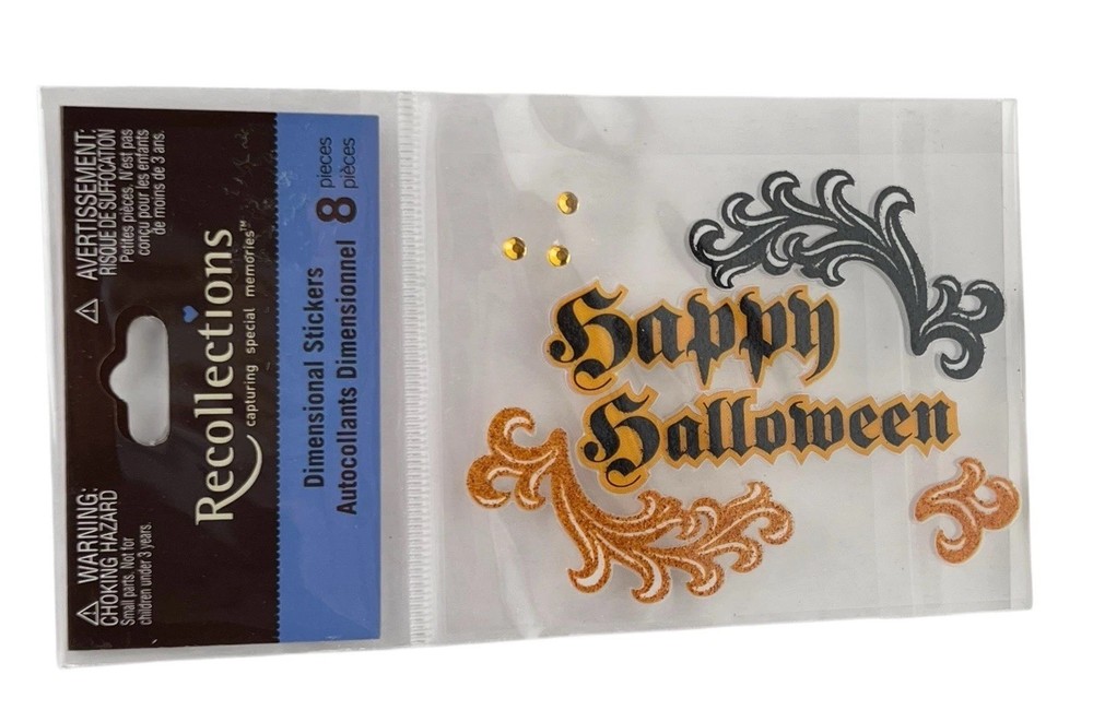 Recollections Happy Halloween Dimensional Sticker With Glitter And Gems 3D
