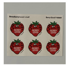 Trend Strawberry Scratch ‘n Sniff «Berry Good» Stickers Sheet, T-83601