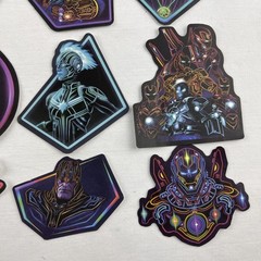 Marvel Superhero Stickers Neon BLK Avengers DC Spiderman Decal Pack Lot 35pc New