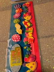 2 PKGS 3D RECOLLECTIONS MULTI-COLORED BIRTHDAY BORDERS EMBELLISHMENTS 2 PCS 3D