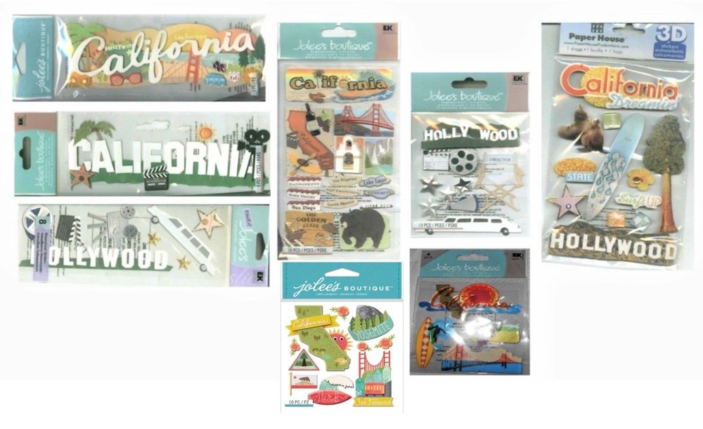 CALIFORNIA State Hollywood Movies Sunny Jolee’s Title Stickers U PICK