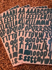 alphabet stickers teal blue 4 sheets letter stick on craft supply