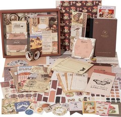 Vintage Junk Journal Supplies Kit, Brown Scrapbook Supplies, Scrapbooking and…