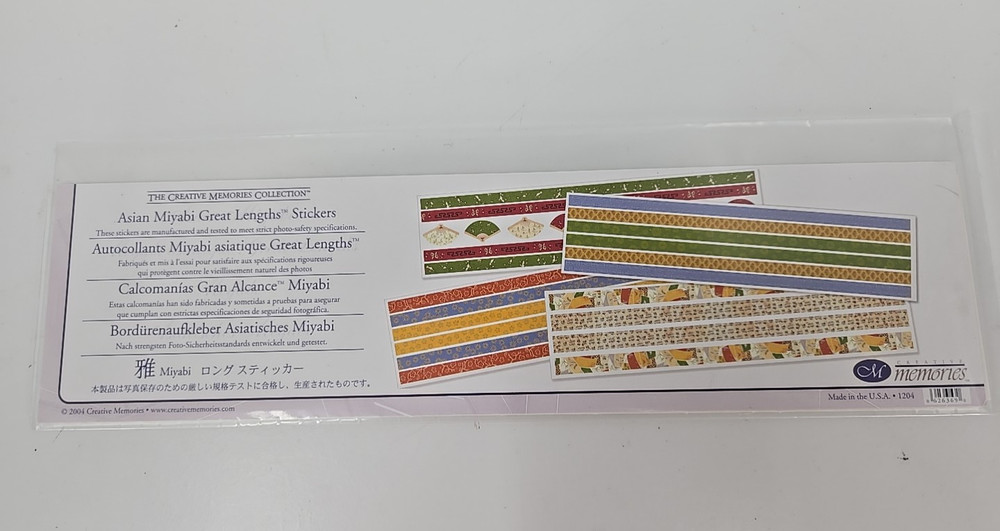Creative Memories Asian Miyabi Great Lengths 4 Sticker Sheets 2004 Sealed NEW