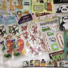 Zoo Animals Safari Scrapbooking stickers Lot