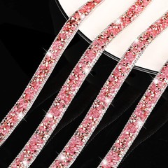 1 Roll 108″ x 0.4″ Pink Bling Rhinestone Crystal Diamond DIY Decor Sticker Decal