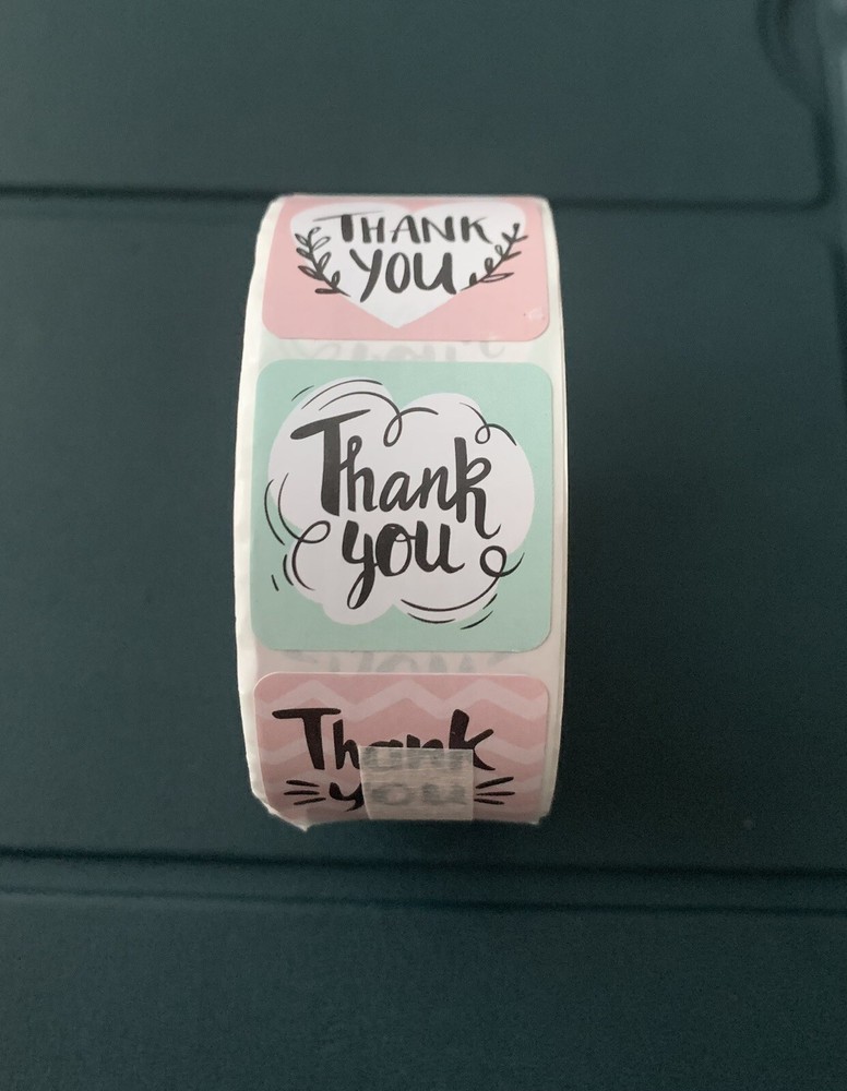 500 pcs roll Thank You Stickers