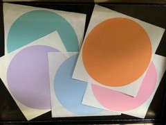5 SHEETS MULTI-COLOR CIRCLES – 5” CIRCLES – 5 COLORS – 5” CIRCUMFERENCE CIRCLES