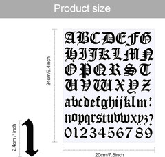 8 Sheets Letter Stickers Vinyl Old English Alphabet Number Stickers Self Adhe…