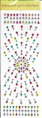 Gems Multi Color Jewels Rhinestones Starburst Bling Crafter’s Square Stickers