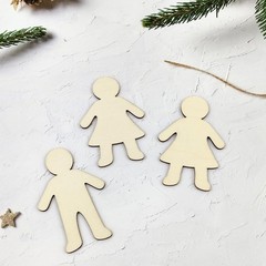 32 Pack Wood People Cutouts Female Male Cutouts Wooden Kids Boy & Girl Hangin…