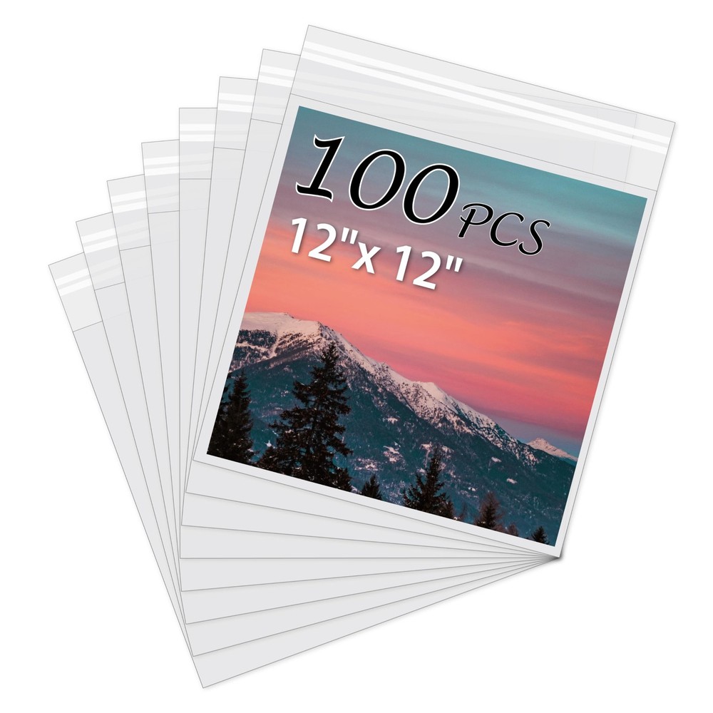AcidFree Picture Sleeves, 100Pack Crystal Clear Storage Bags for 12×12 Art Pr…