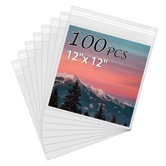 AcidFree Picture Sleeves, 100Pack Crystal Clear Storage Bags for 12×12 Art Pr…