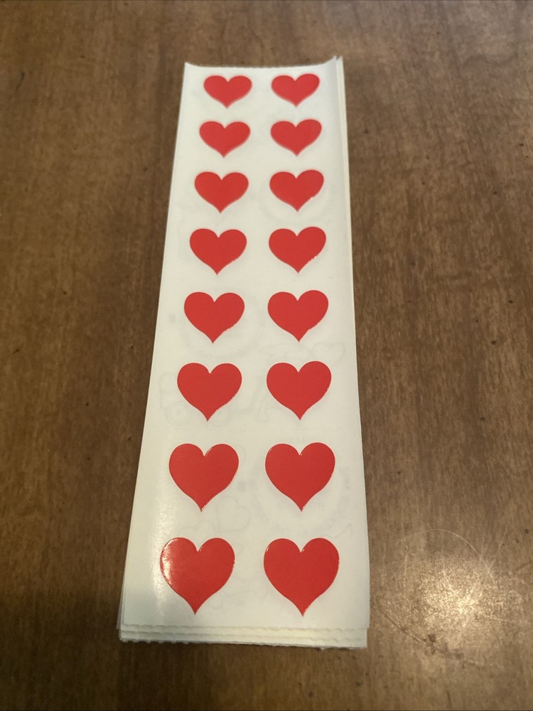 Mrs Grossman RED HEARTS Stickers vintage