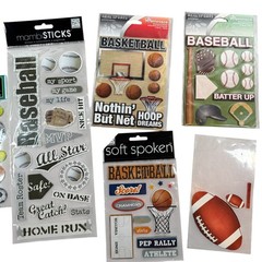 MAMBI Sports Stickers Bundle NWT Baseball Basketball Scrapbook Various Brands