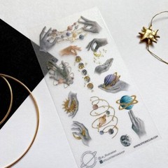 Planetary Hands – Sticker Sheet – Celestial – Planets – New in Packaging