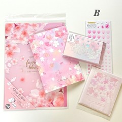 Japanese Sakura Stationery Set A4 File Notebook Wasi Stickers Kawaii Journal Kit