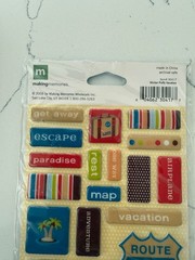 Making Memories Summer Fun! Vacation Bright 44 Puffy Stickers Words Scrapbooking
