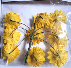 Crafters Square Sunflower Paper Embellishments 9pc Flowers Junk Journal Crafts