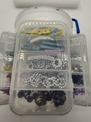 Craft Organizer Carry Case w/Sequins Pearls Rhinestones Brads Embellishments NEW