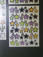 Star Stickers Vtg Halloween Purple Green Orange Black Silver Foil Outline