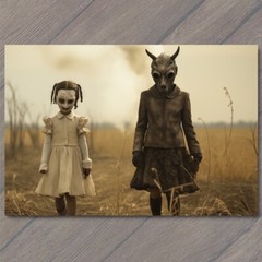 STICKER Bad Kids Weird Creepy Vibe Girls Wild Masks Cult Strange Unusual Field