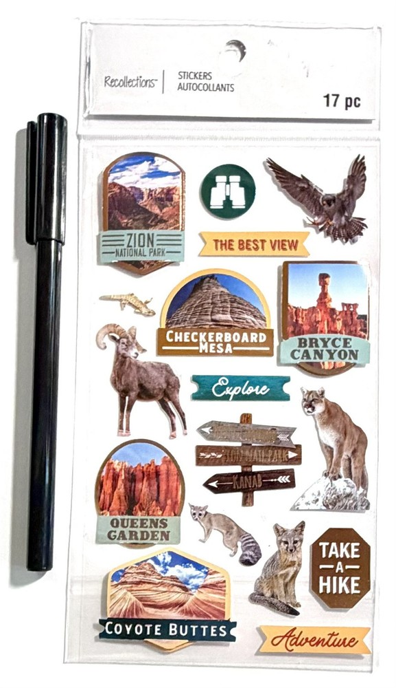 National Parks Bryce Stickers Scrapbooking Card Journal Planner Recollections