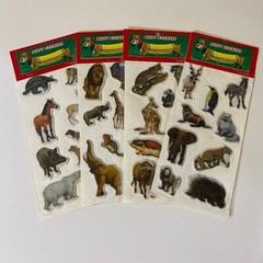 Vintage Puffy Animal Stickers Horse Lion Giraffe Zebra Monkey & More