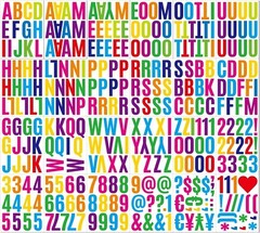 24 Sheets 2 Inch Self Adhesive Letters Stick on Vinyl 2 Inch, Colorful