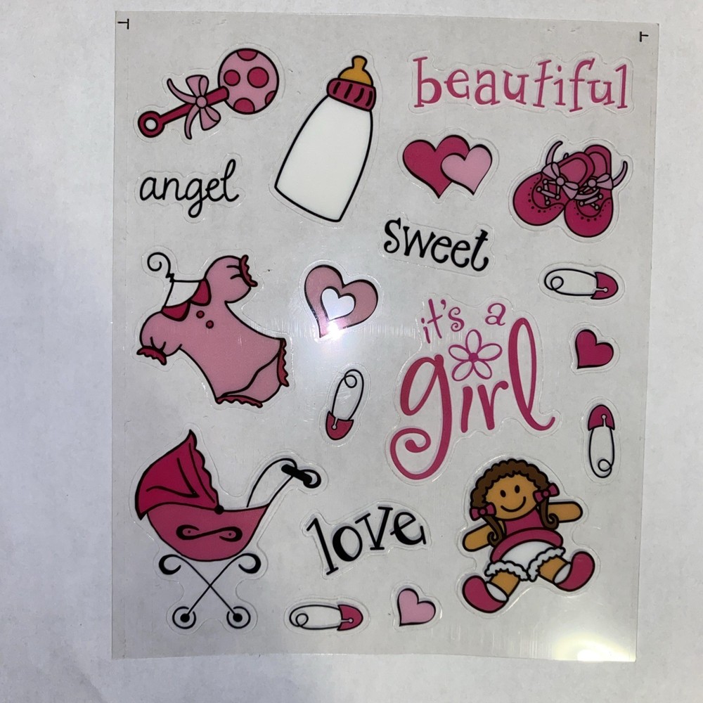 BABY It’s A Girl Sticker Sheet Scrapbook Planner Craft Stickers