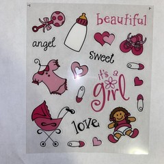BABY It’s A Girl Sticker Sheet Scrapbook Planner Craft Stickers