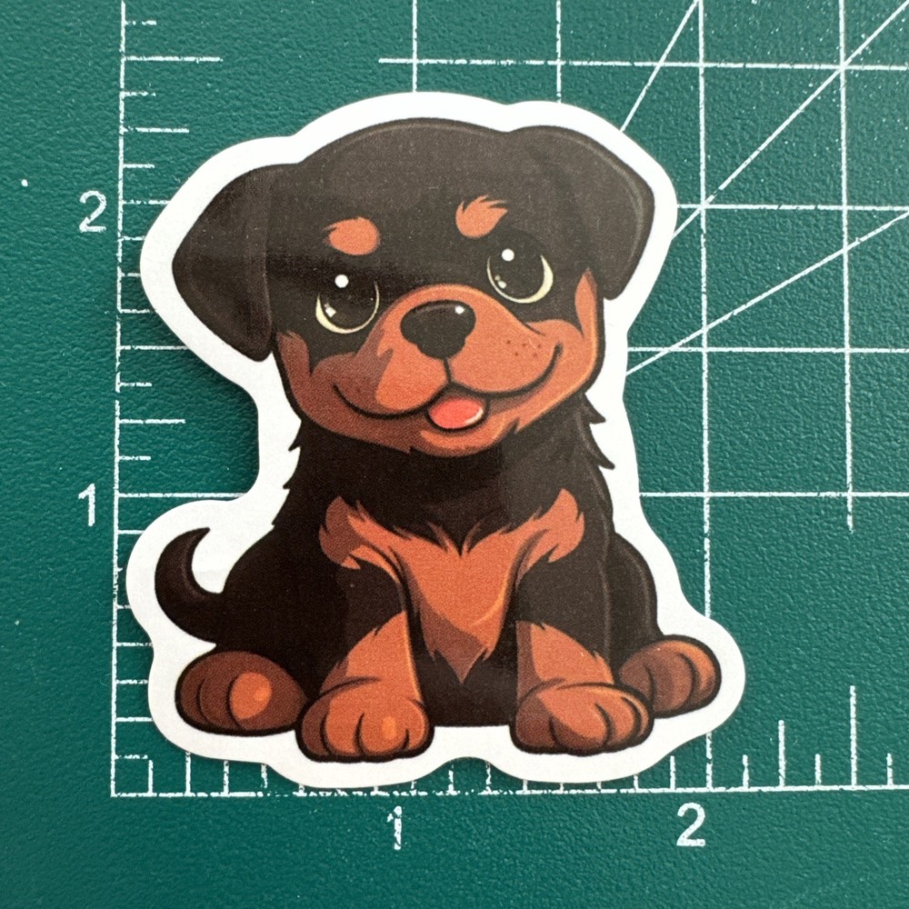 Rottweiler Rottie Puppy Dog Decal Sticker 2 1/8” x 2 1/4”