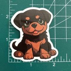 Rottweiler Rottie Puppy Dog Decal Sticker 2 1/8” x 2 1/4”