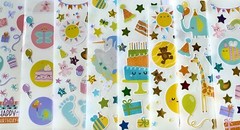 39 STICKER SHEETS LOT, Bulk stickers PK, Mxd Themes BABY BIRTHDAY SAFARI JUNGLE